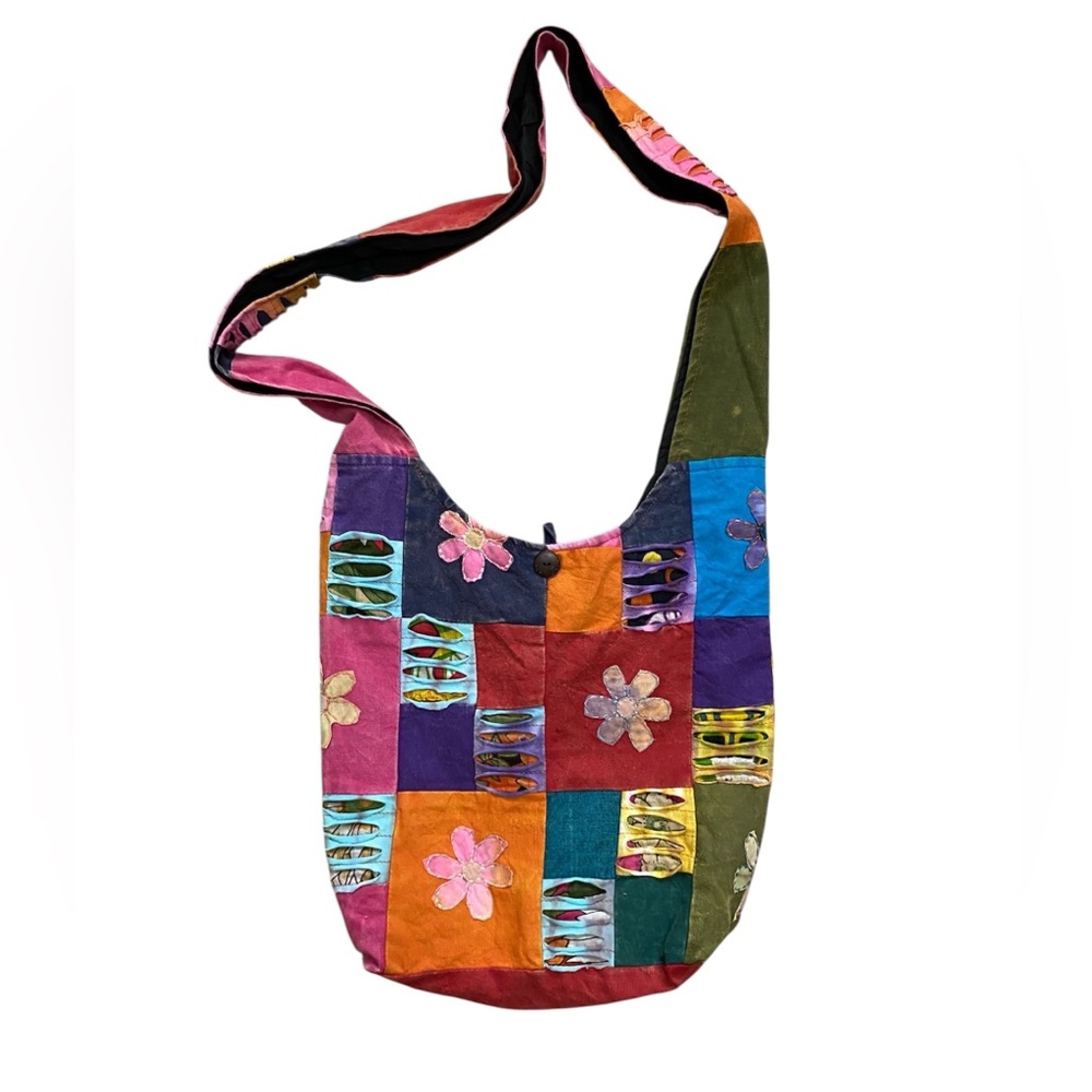 Original Collection Happy Flowers Patchwork Cross… - image 1